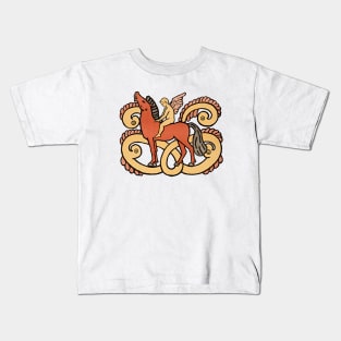 Minoan Mythology Angel on Horse Kids T-Shirt